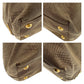 PRADA Tote Bag Canvas, Leather Beige Gold Metal Tote Bag Shoulder Bag 2way Logo jacquard Women Used Authentic