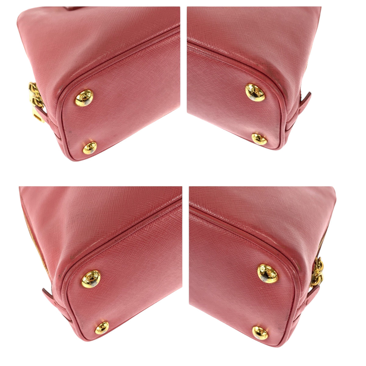 PRADA Handbag BL0838 leather Pink Gold Metal Saffiano Lacus