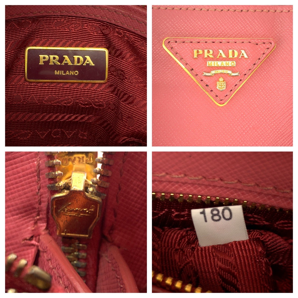 PRADA Handbag BL0838 leather Pink Gold Metal Saffiano Lacus