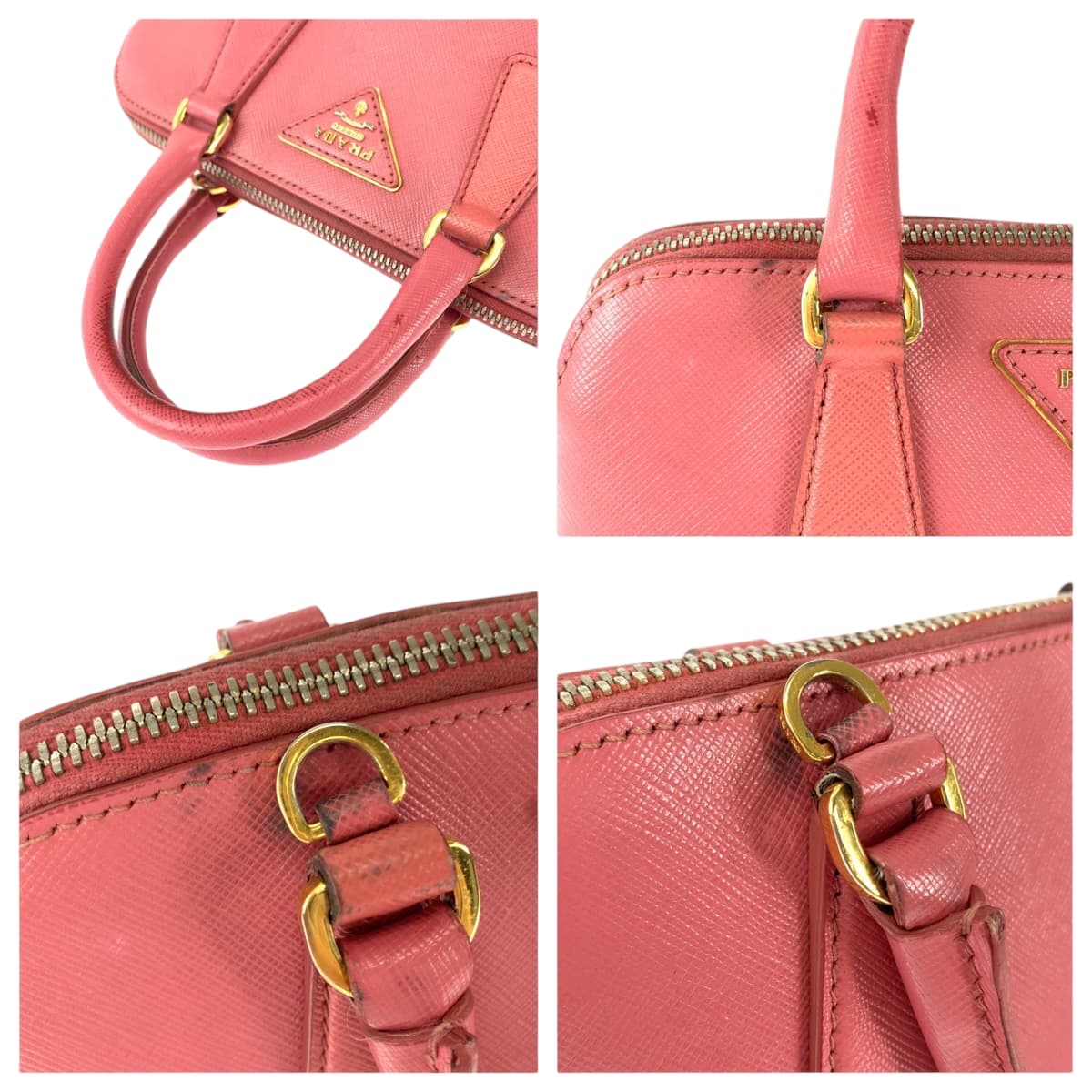 PRADA Handbag BL0838 leather Pink Gold Metal Saffiano Lacus