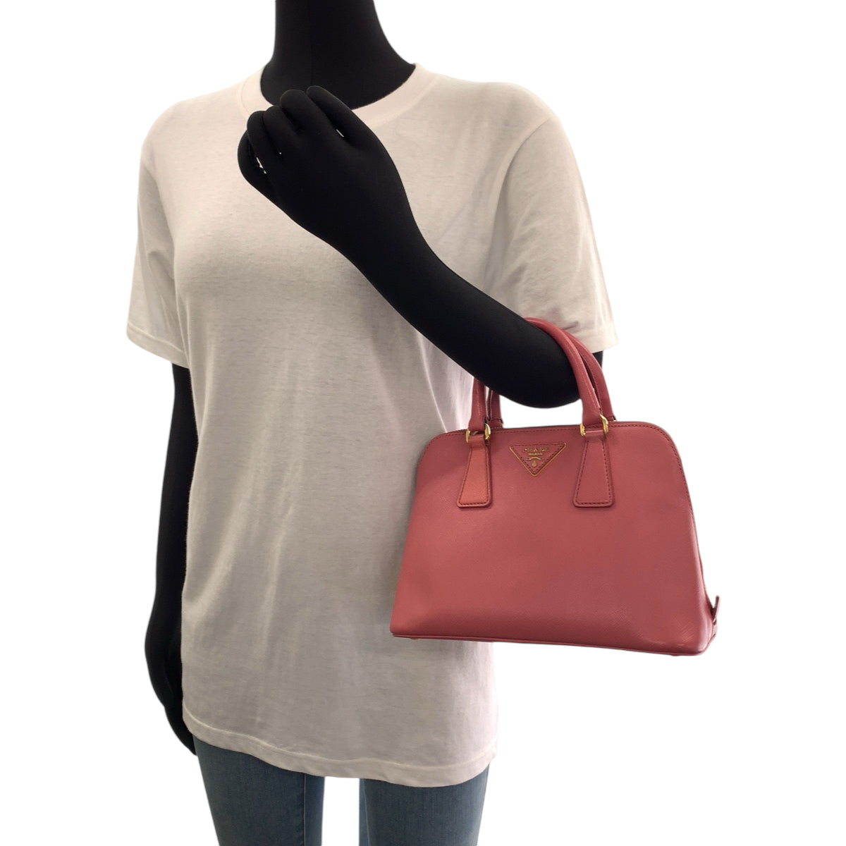 PRADA Handbag BL0838 leather Pink Gold Metal Saffiano Lacus