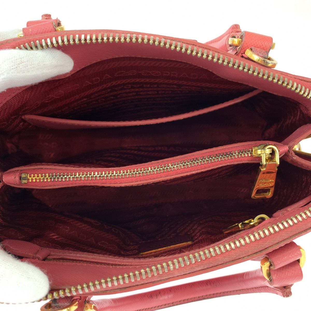 PRADA Handbag BL0838 leather Pink Gold Metal Saffiano Lacus