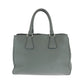 PRADA Shoulder Bag BN2579 leather Grey SilverMetal Shoulder Bag Tote Bag Handbag 2way Vitterodino logo Women Used Authentic