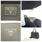 PRADA Shoulder Bag BN2579 leather Grey SilverMetal Shoulder Bag Tote Bag Handbag 2way Vitterodino logo Women Used Authentic