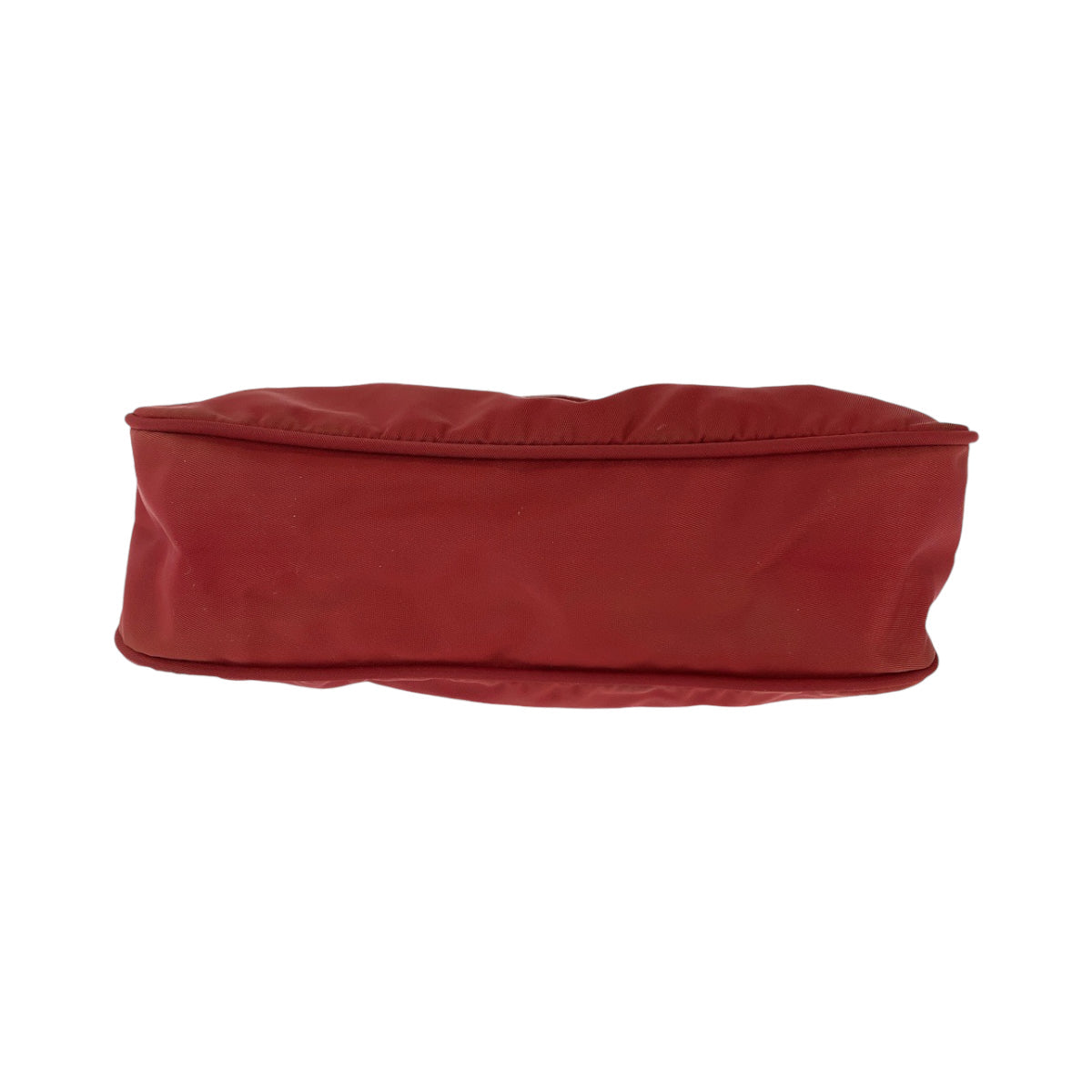 PRADA Handbag MV515 Nylon Red Silver Metal Handbag accessory pouch Tessuto Hobo Triangle With logo Women Used Authentic
