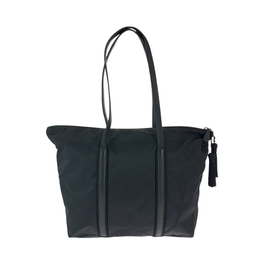 PRADA Tote Bag BR3920 Nylon Black SilverMetal Tote Bag Shoulder Bag Test Triangle With logo Fringe Women Used Authentic