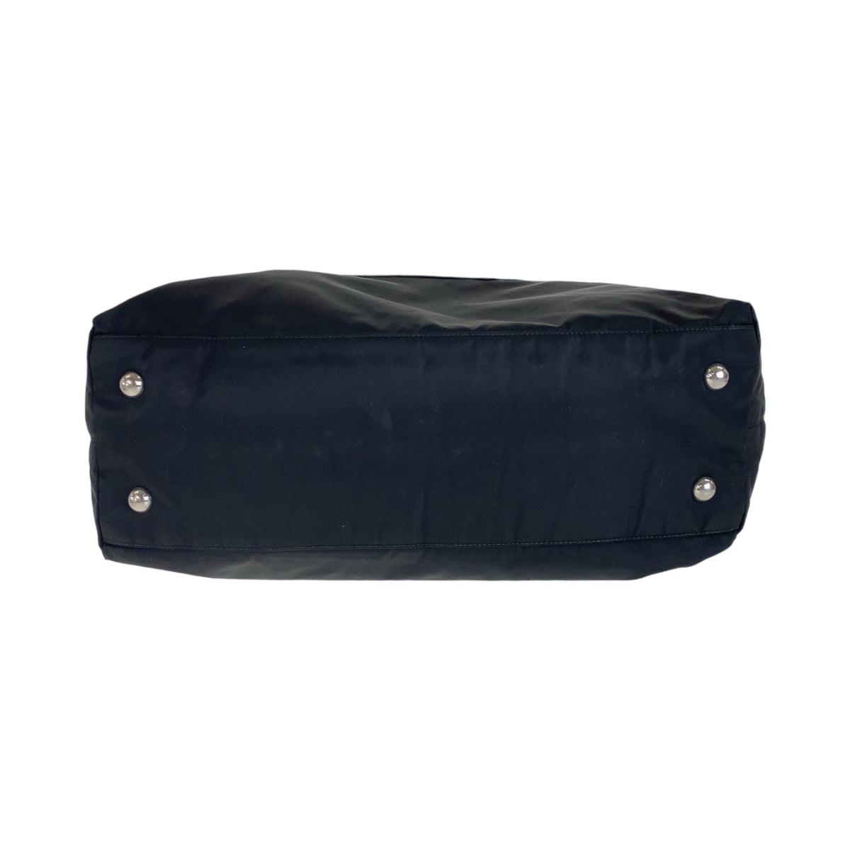 PRADA Tote Bag BN1105 Nylon Black SilverMetal Tote Bag Shoulder Bag 2way Test Logo embossed Women Used Authentic