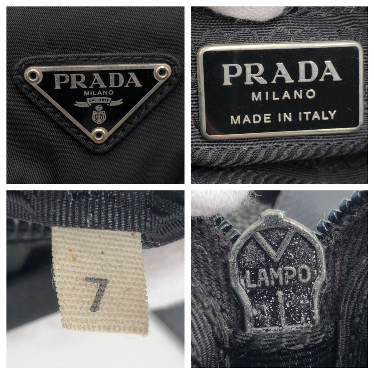PRADA Shoulder Bag Nylon Black black Shoulder back pochette Test Triangular logo Women Used Authentic