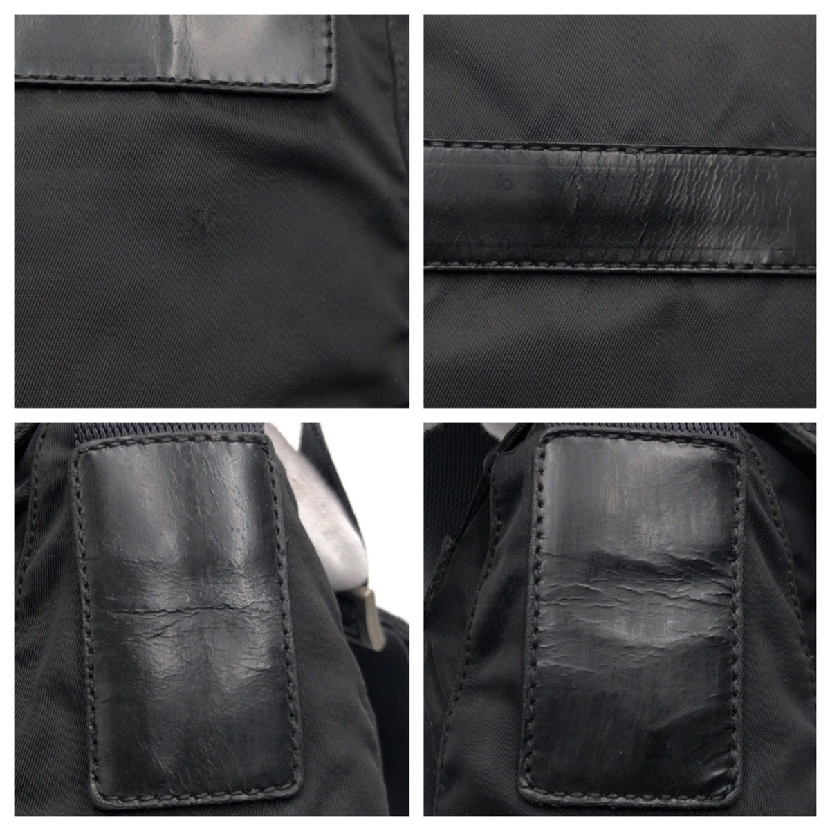 PRADA Shoulder Bag Nylon Black black Shoulder back pochette Test Triangular logo Women Used Authentic