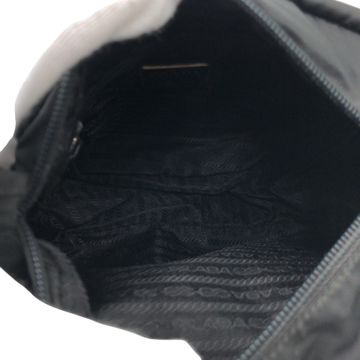PRADA Shoulder Bag Nylon Black black Shoulder back pochette Test Triangular logo Women Used Authentic