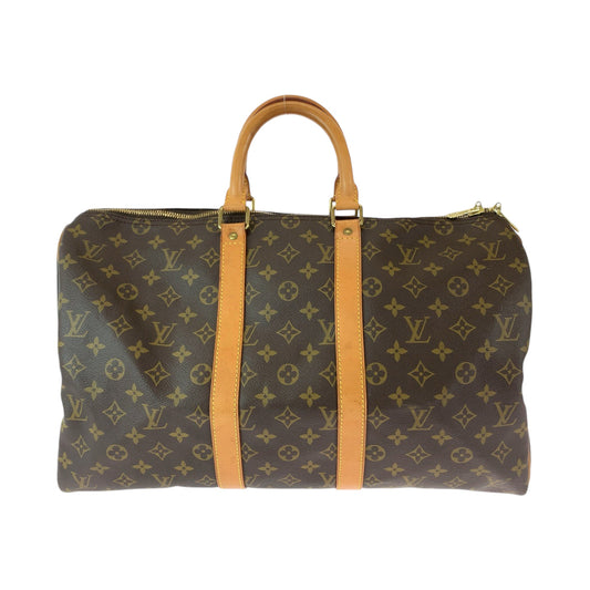 LOUIS VUITTON Boston Duffel bag M41426 PVC Brown Boston Duffel bag Handbag Monogram Keepall 50 Women Used Authentic