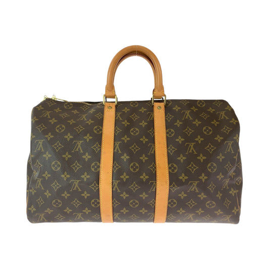 LOUIS VUITTON Boston Duffel bag M41426 PVC Brown Boston Duffel bag Handbag Monogram Keepall 50 Women Used Authentic