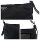 PRADA Shoulder Bag Nylon, Leather Black SilverMetal Shoulder Bag Messenger bag Tessuto Vitello Dino Triangle With logo mens Used Authentic