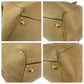 PRADA Tote Bag leather Beige Gold Metal Tote Bag Handbag Shoulder Bag Vitterodino Women Used Authentic