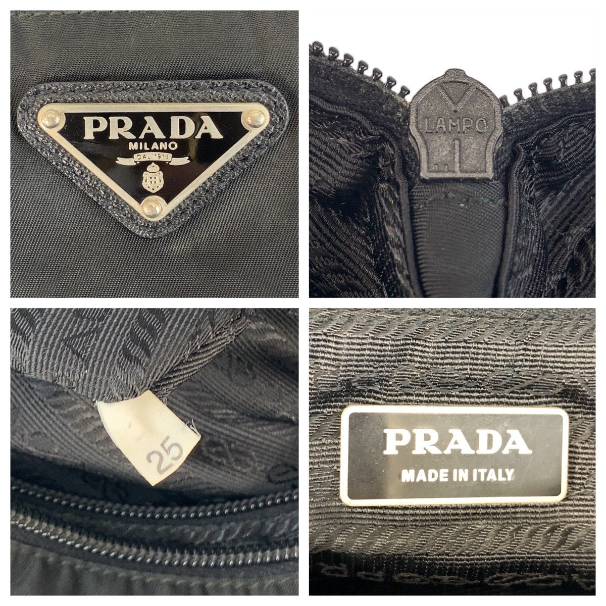 PRADA Shoulder Bag Nylon Black SilverMetal Crossbody Shoulder Bag Messenger Bag Testo Saffiano leather Triangle With logo mens Used Authentic