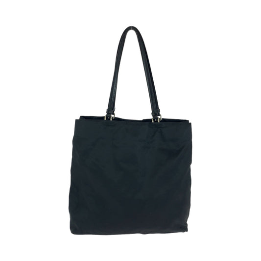 PRADA Tote Bag B11213 Nylon Black SilverMetal Tote Bag Shoulder Bag Test Triangle With logo Women Used Authentic