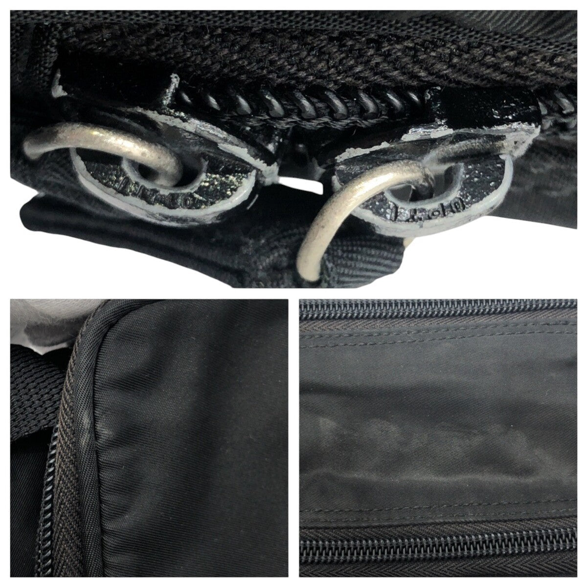 PRADA Shoulder Bag Nylon black Shoulder Bag Unisex Test Triangular logo mens Used Authentic