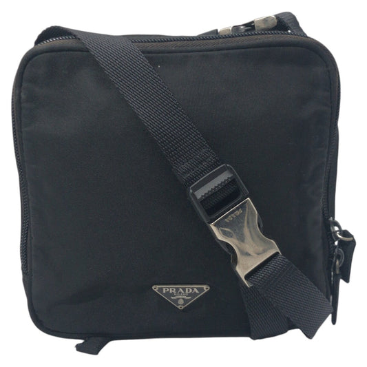 PRADA Shoulder Bag Nylon black Shoulder Bag Unisex Test Triangular logo mens Used Authentic