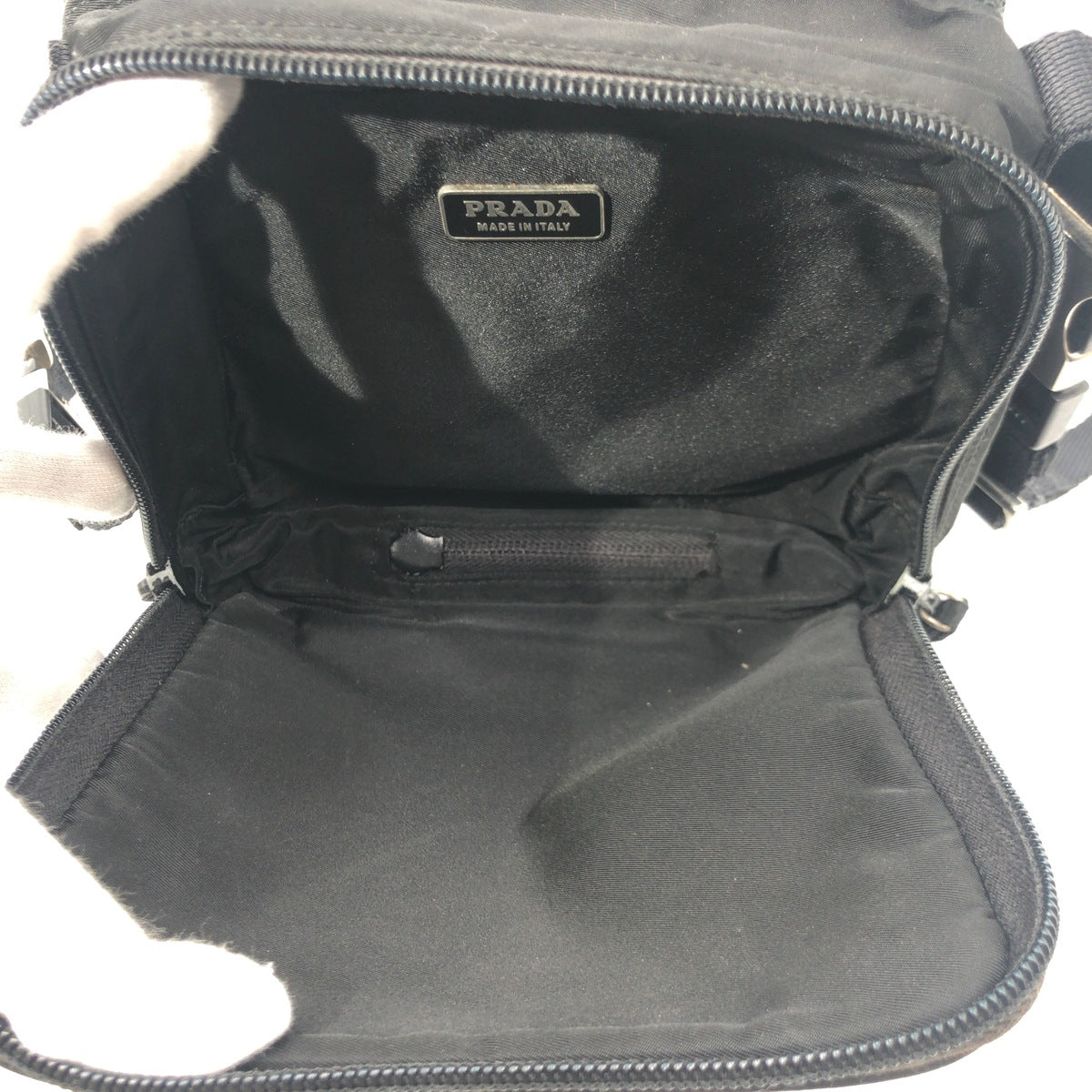PRADA Shoulder Bag Nylon black Shoulder Bag Unisex Test Triangular logo mens Used Authentic