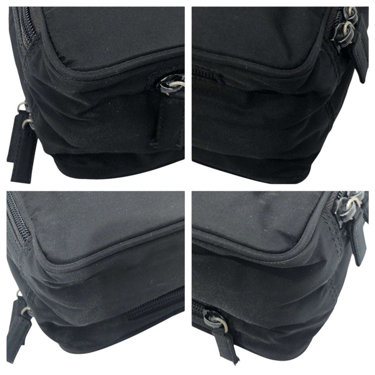 PRADA Shoulder Bag Nylon black Shoulder Bag Unisex Test Triangular logo mens Used Authentic