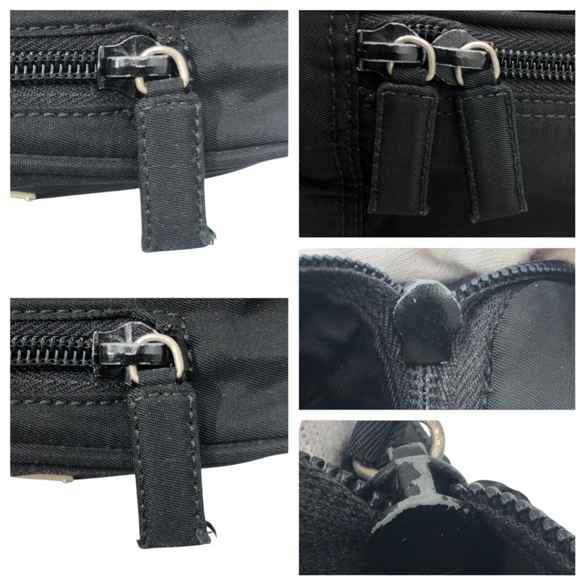 PRADA Shoulder Bag Nylon black Shoulder Bag Unisex Test Triangular logo mens Used Authentic