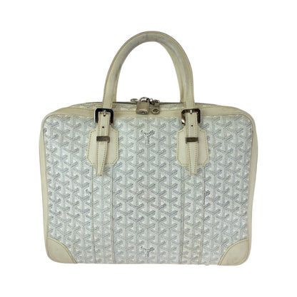 GOYARD Business bag leather White Gray SilverMetal Business bag handbag Ambasard PM Women Used Authentic