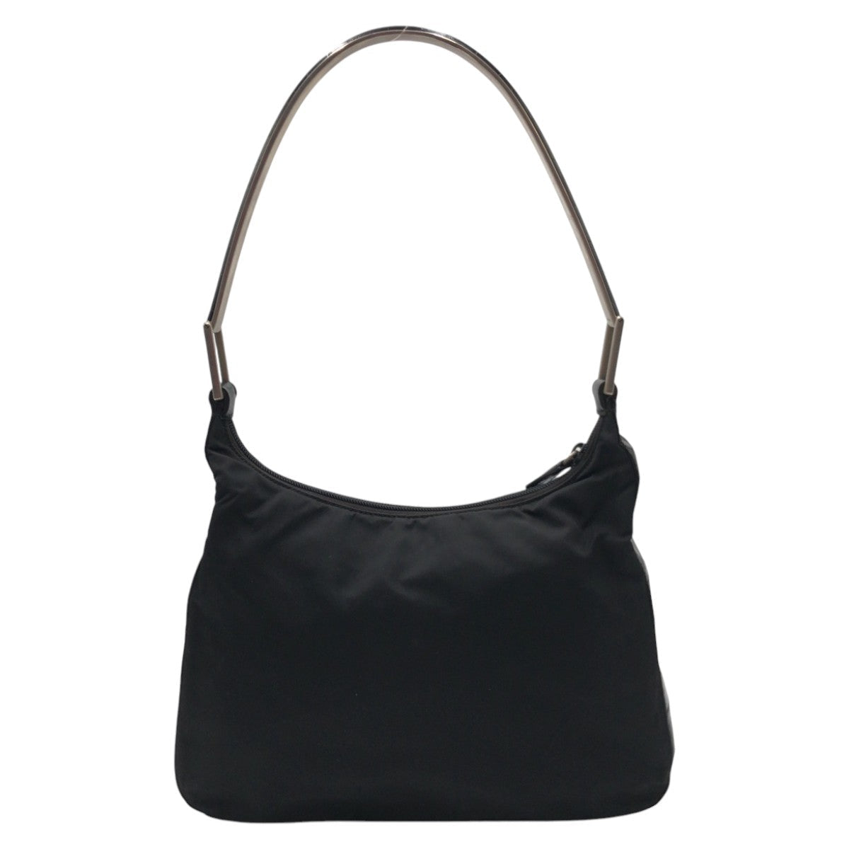 PRADA Shoulder Bag Nylon, Leather Black black Hobo Shoulder Bag Test Embossing Women Used Authentic