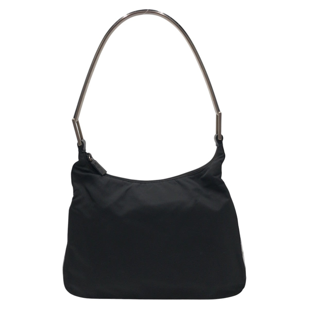PRADA Shoulder Bag Nylon, Leather Black black Hobo Shoulder Bag Test Embossing Women Used Authentic