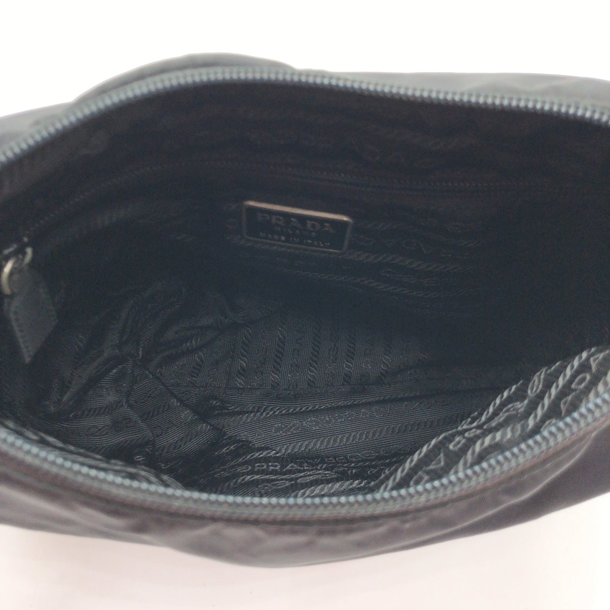 PRADA Shoulder Bag Nylon, Leather Black black Hobo Shoulder Bag Test Embossing Women Used Authentic