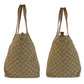GUCCI Tote Bag 131231 GG canvas Beige Gold GoldMetal Tote Bag Shoulder Bag Women Used Authentic