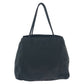 PRADA Tote Bag Nylon Black SilverMetal Tote Bag Shoulder Bag Test Triangle With logo Women Used Authentic