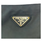 PRADA Tote Bag Nylon Black SilverMetal Tote Bag Shoulder Bag Test Triangle With logo Women Used Authentic
