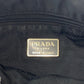 PRADA Tote Bag Nylon Black SilverMetal Tote Bag Shoulder Bag Test Triangle With logo Women Used Authentic
