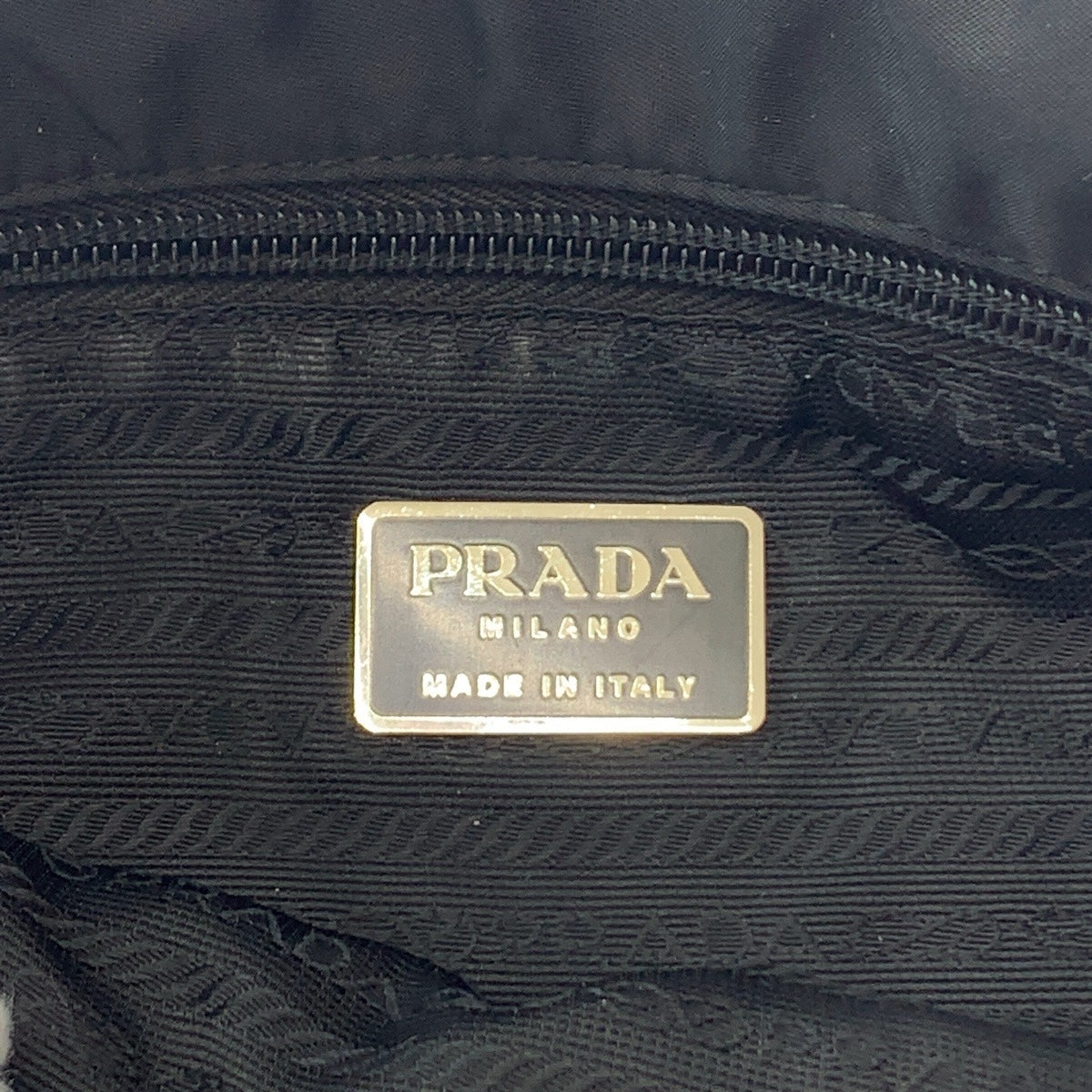 PRADA Tote Bag Nylon Black SilverMetal Tote Bag Shoulder Bag Test Triangle With logo Women Used Authentic