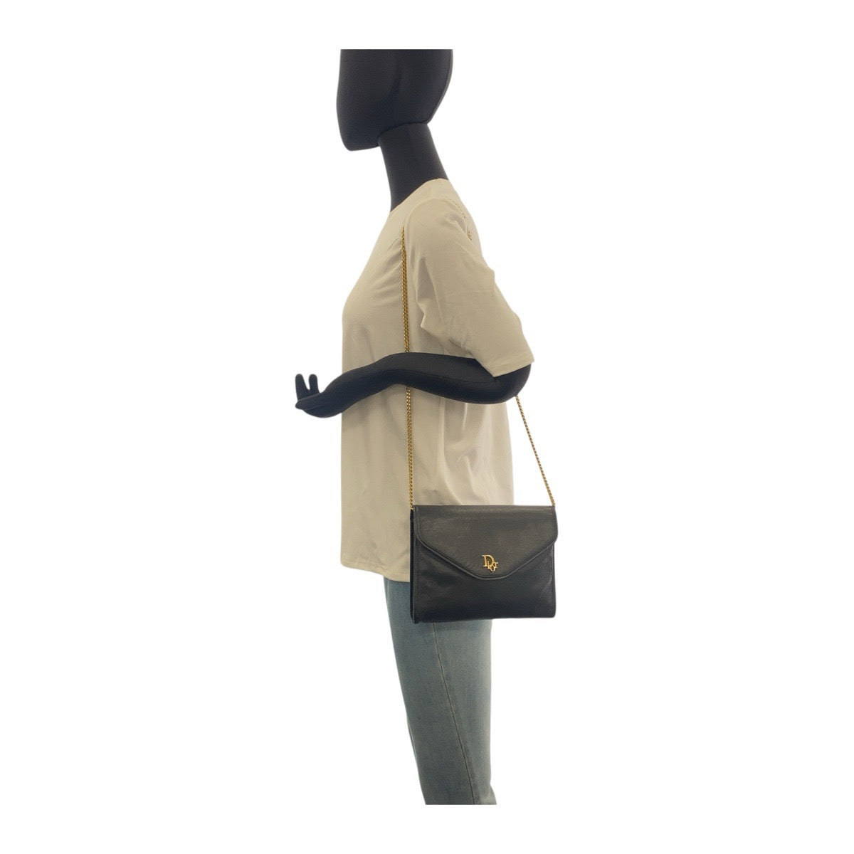 Dior Shoulder Bag leather Black GoldMetal