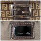 FENDI Shoulder Bag canvas Brown Silver Metal Crossbody Shoulder Bag Pochette Zucchino Kamsepochet Women Used Authentic