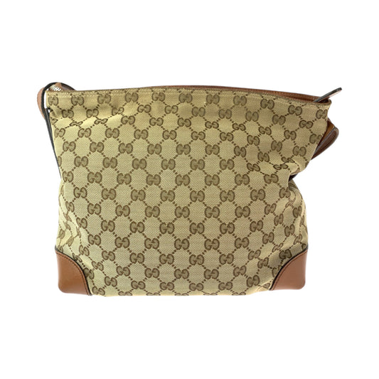 GUCCI Shoulder Bag 337598 GG canvas Brown Silver Metal Shoulder Bag Messenger bag Sherry line Women Used Authentic