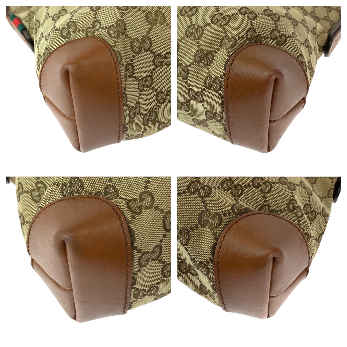GUCCI Shoulder Bag 337598 GG canvas Brown Silver Metal Shoulder Bag Messenger bag Sherry line Women Used Authentic