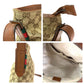 GUCCI Shoulder Bag 337598 GG canvas Brown Silver Metal Shoulder Bag Messenger bag Sherry line Women Used Authentic
