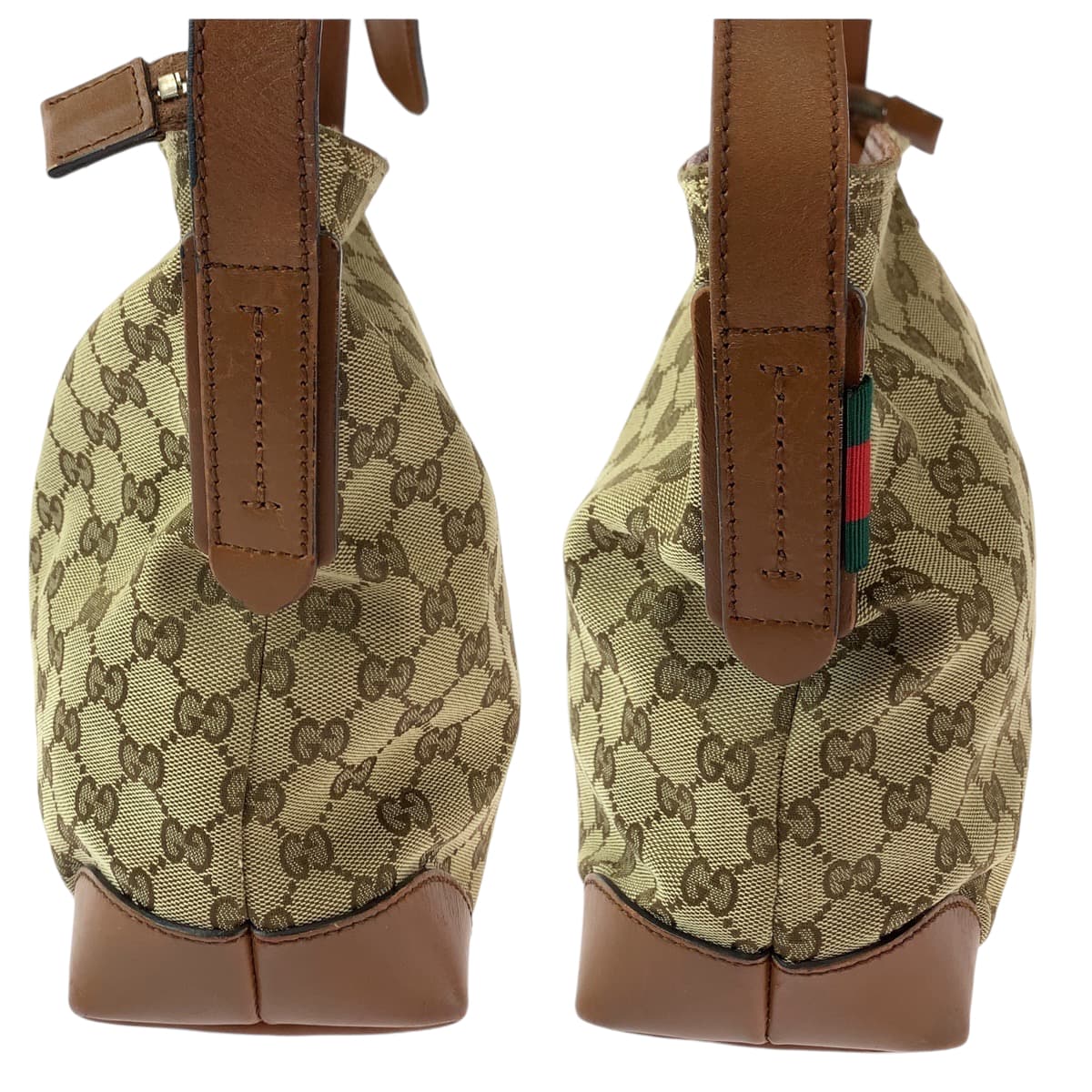 GUCCI Shoulder Bag 337598 GG canvas Brown Silver Metal Shoulder Bag Messenger bag Sherry line Women Used Authentic