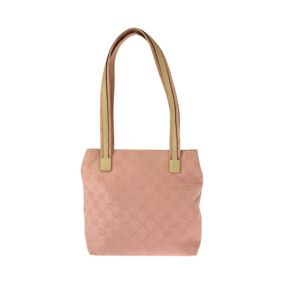 GUCCI Tote Bag 002 1075 GG canvas Pink Beige SilverMetal Tote Bag Shoulder Bag Women Used Authentic
