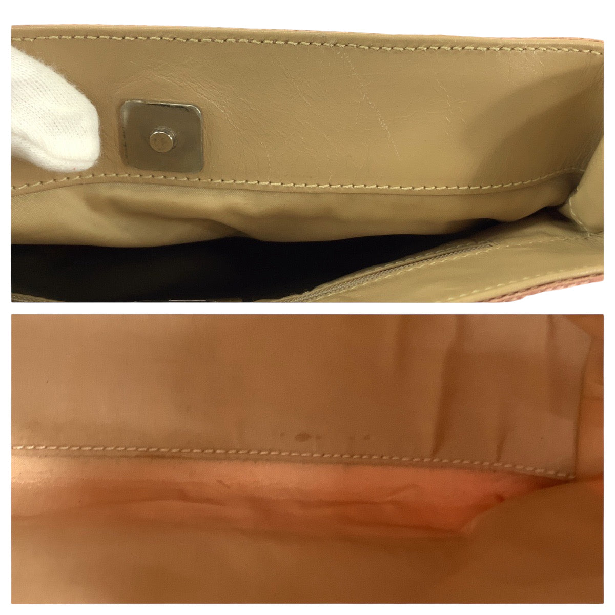 GUCCI Tote Bag 002 1075 GG canvas Pink Beige SilverMetal Tote Bag Shoulder Bag Women Used Authentic
