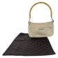 GUCCI Shoulder Bag 001 3870 GG canvas, leather White Beige SilverMetal Shoulder Bag Handbag Accessory Pouch Bamboo Women Used Authentic