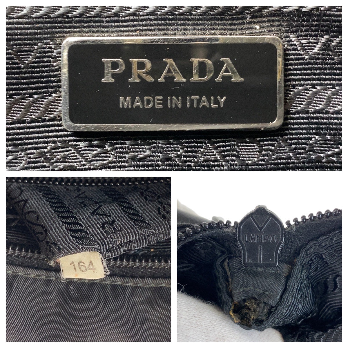 PRADA Shoulder Bag Nylon Black SilverMetal Crossbody Shoulder Bag Messenger Bag Test Triangle With logo mens Used Authentic