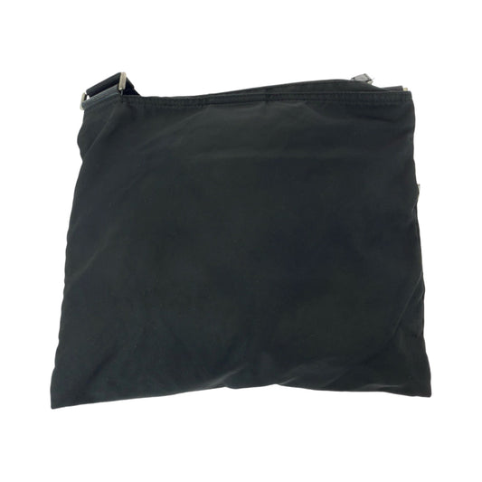 PRADA Shoulder Bag Nylon Black Silver Metal Shoulder Bag pochette Test Triangle With logo Women Used Authentic