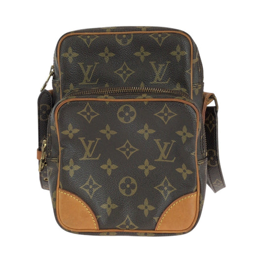 LOUIS VUITTON Shoulder Bag M45236 PVC, Leather Brown Gold Metal Shoulder Bag pochette Monogram Amazone Women Used Authentic
