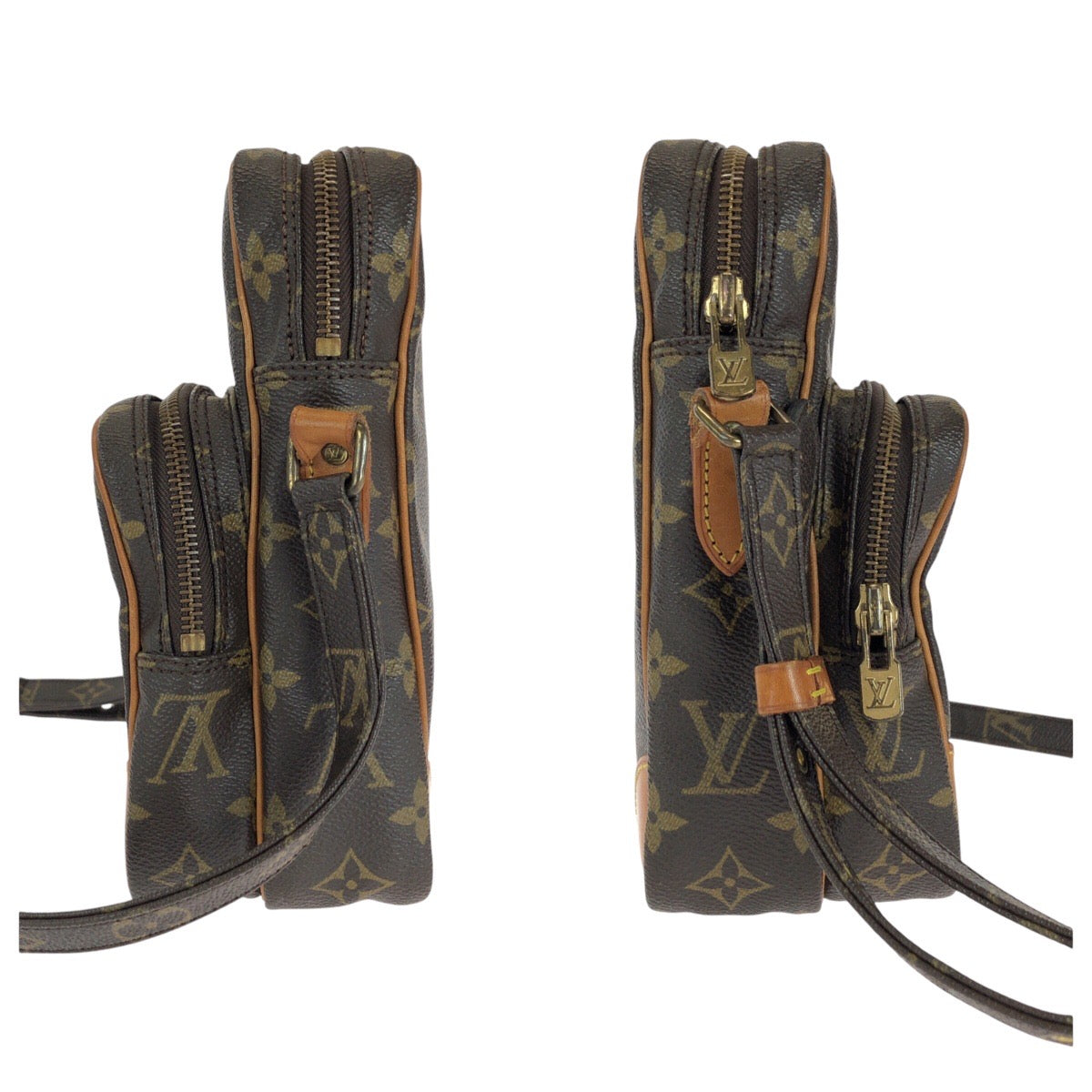 LOUIS VUITTON Shoulder Bag M45236 PVC, Leather Brown Gold Metal Shoulder Bag pochette Monogram Amazone Women Used Authentic