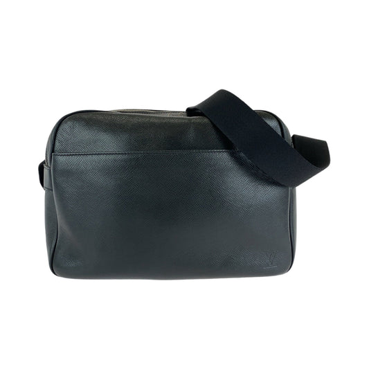 LOUIS VUITTON Shoulder Bag M30152 Taiga Ardoise Black SilverMetal Shoulder Bag Crossbody Taiga reporter mens Used Authentic