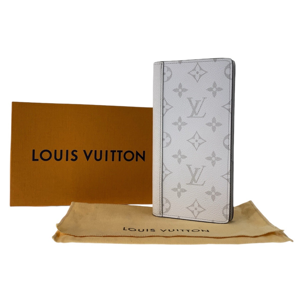 LOUIS VUITTON Long Wallet Purse M30298 PVC Antarctica White SilverMetal Long Wallet Purse Taigalama Portefeuille Braza mens Used Authentic