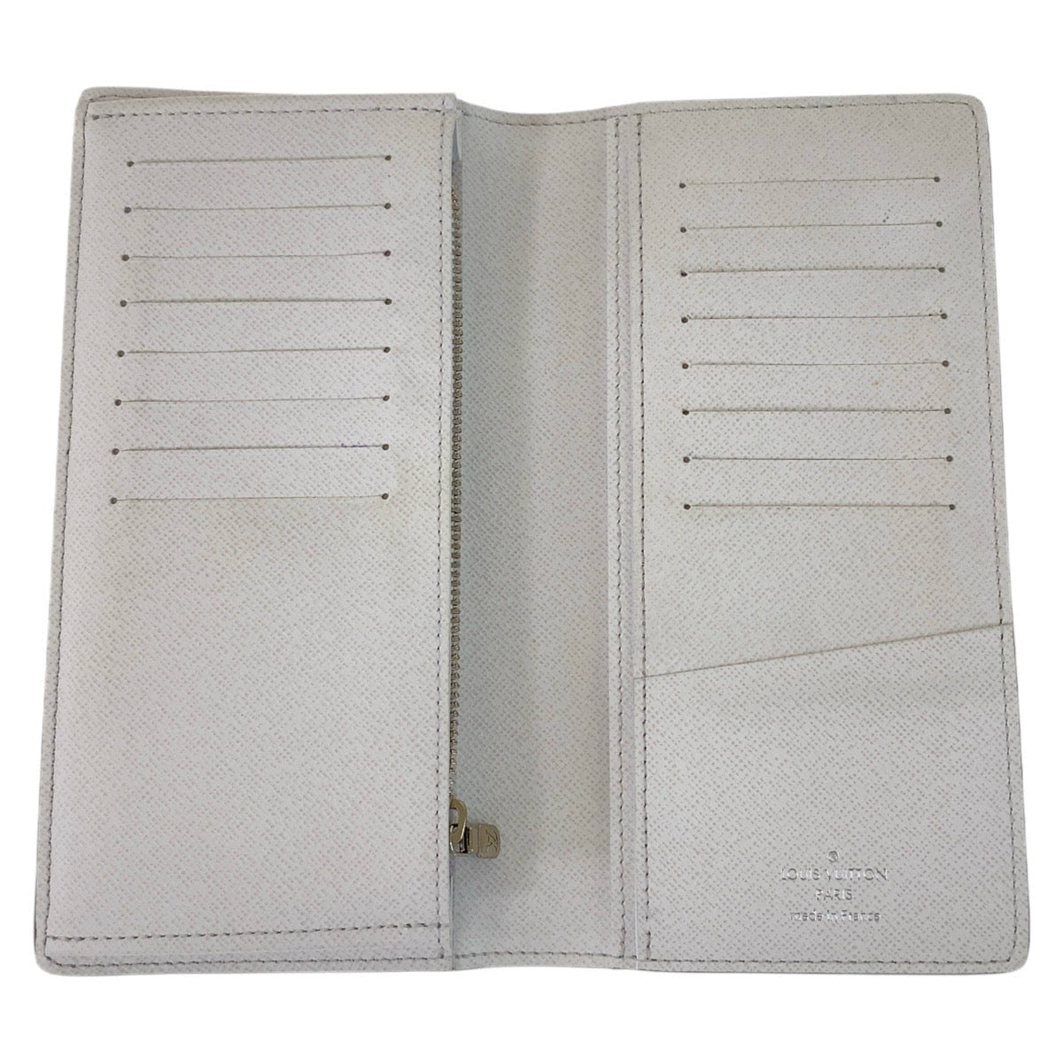 LOUIS VUITTON Long Wallet Purse M30298 PVC Antarctica White SilverMetal Long Wallet Purse Taigalama Portefeuille Braza mens Used Authentic